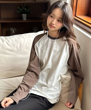 W/레글런 스티치 슬리브 티셔츠_3Color(W25-TP11)