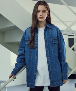 W/워시드 비조 데님 셔츠_Blue(WC25-SH02)