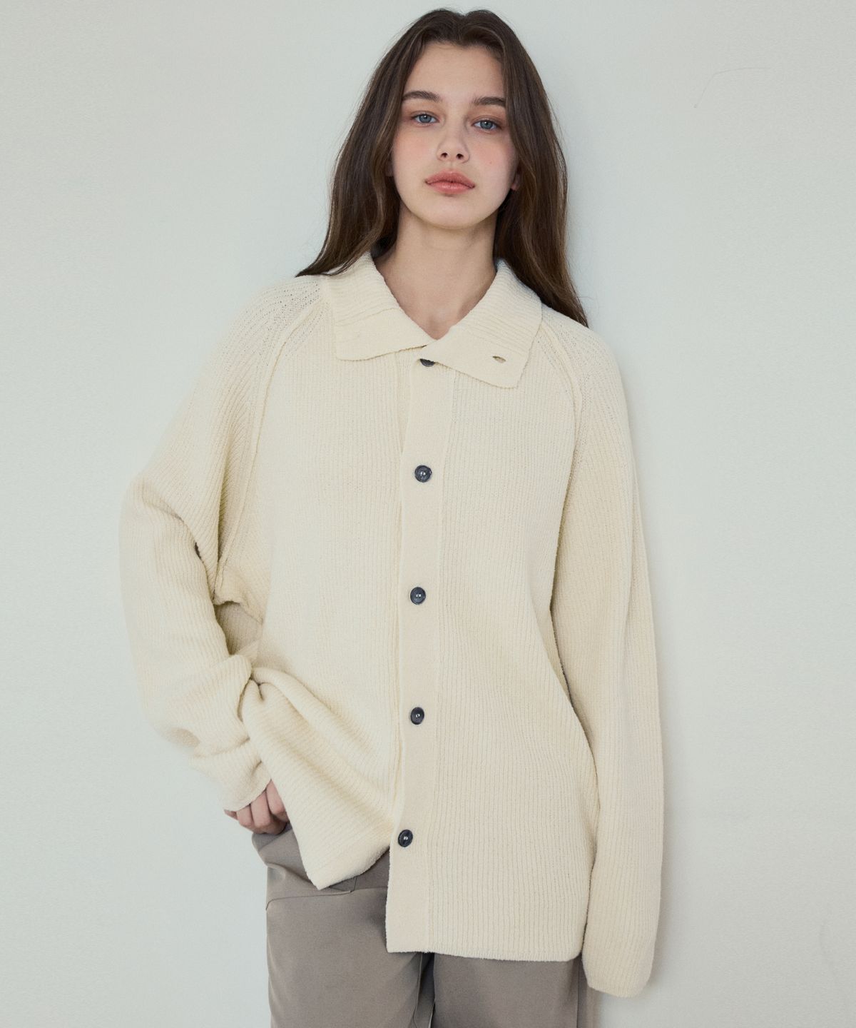 웬즈데이오아시스 포 우먼(WEDNESDAYOASISFORWOMEN) W/올웨이즈 부클레 하이넥 가디건_4Color(WC25-KN14)