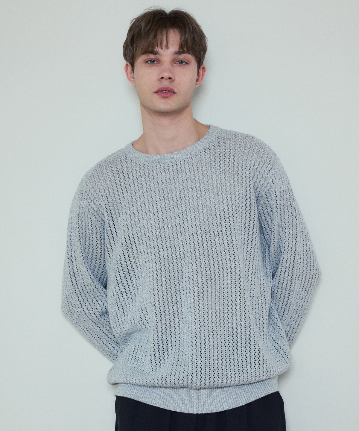 웬즈데이오아시스(WEDNESDAY OASIS) 올웨이즈 스카시 투톤 믹싱 니트_4Color(WC25-KN02)