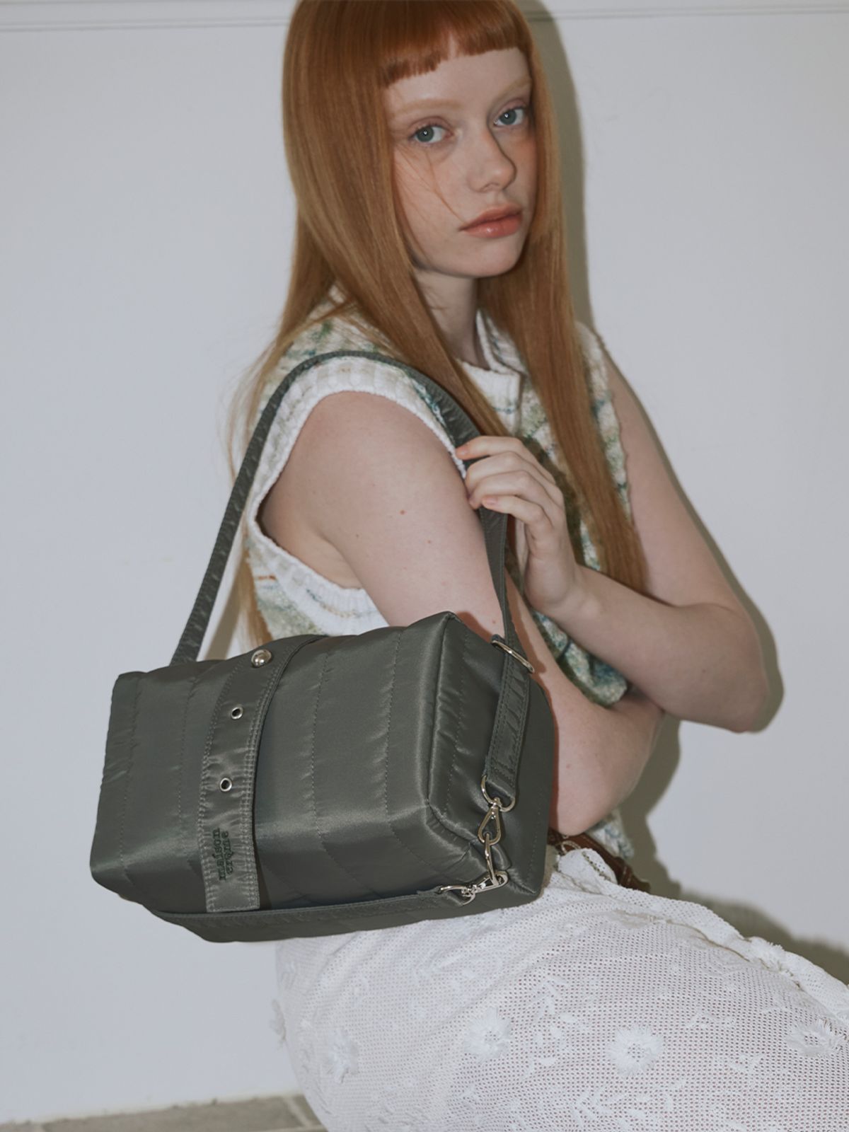 메종크렘(MAISON CREME) Eternity Box Bag M_Khaki