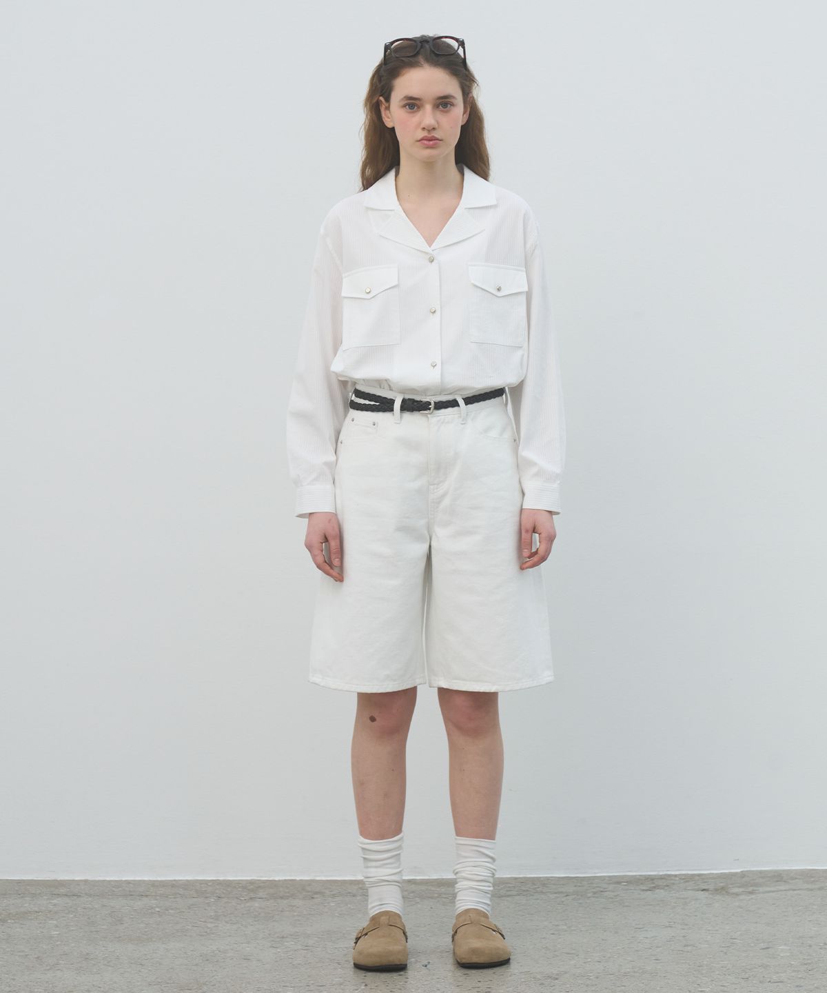 쏘이르(SO IR) BERMUDA DENIM PANTS - WHITE
