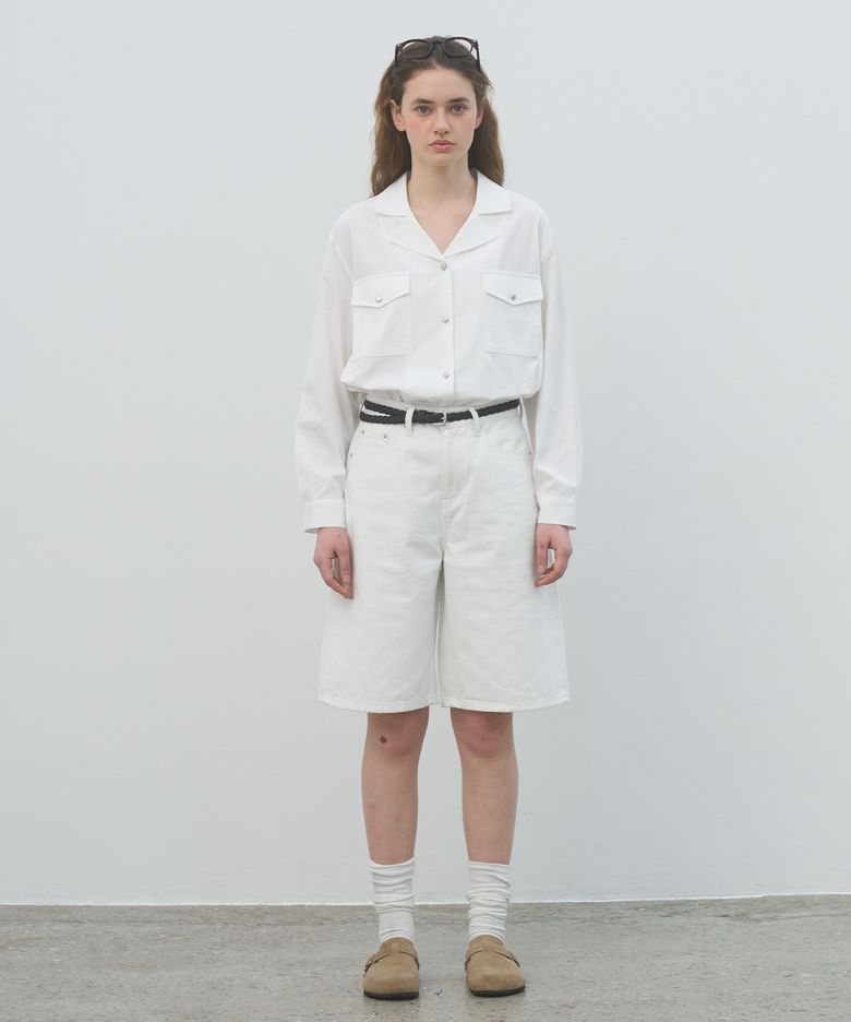BERMUDA DENIM PANTS - WHITE