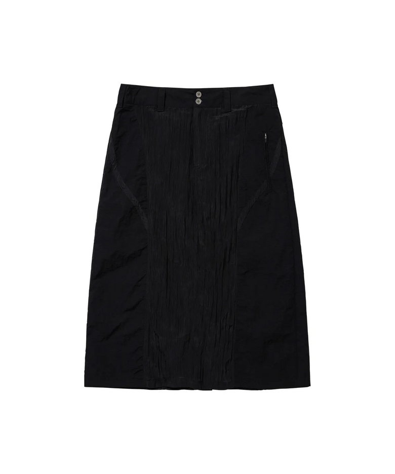 Wrinkle Nylon Skirt Black