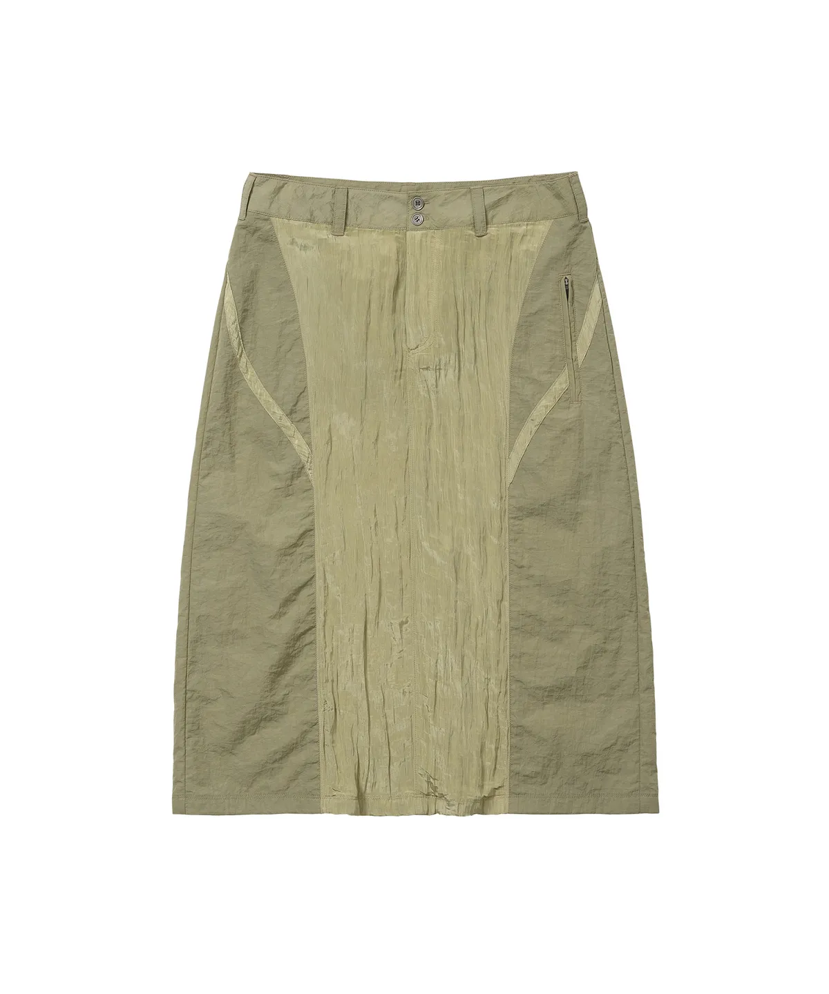 웰빙익스프레스(WELLBEING EXPRESS) Wrinkle Nylon Skirt Khaki