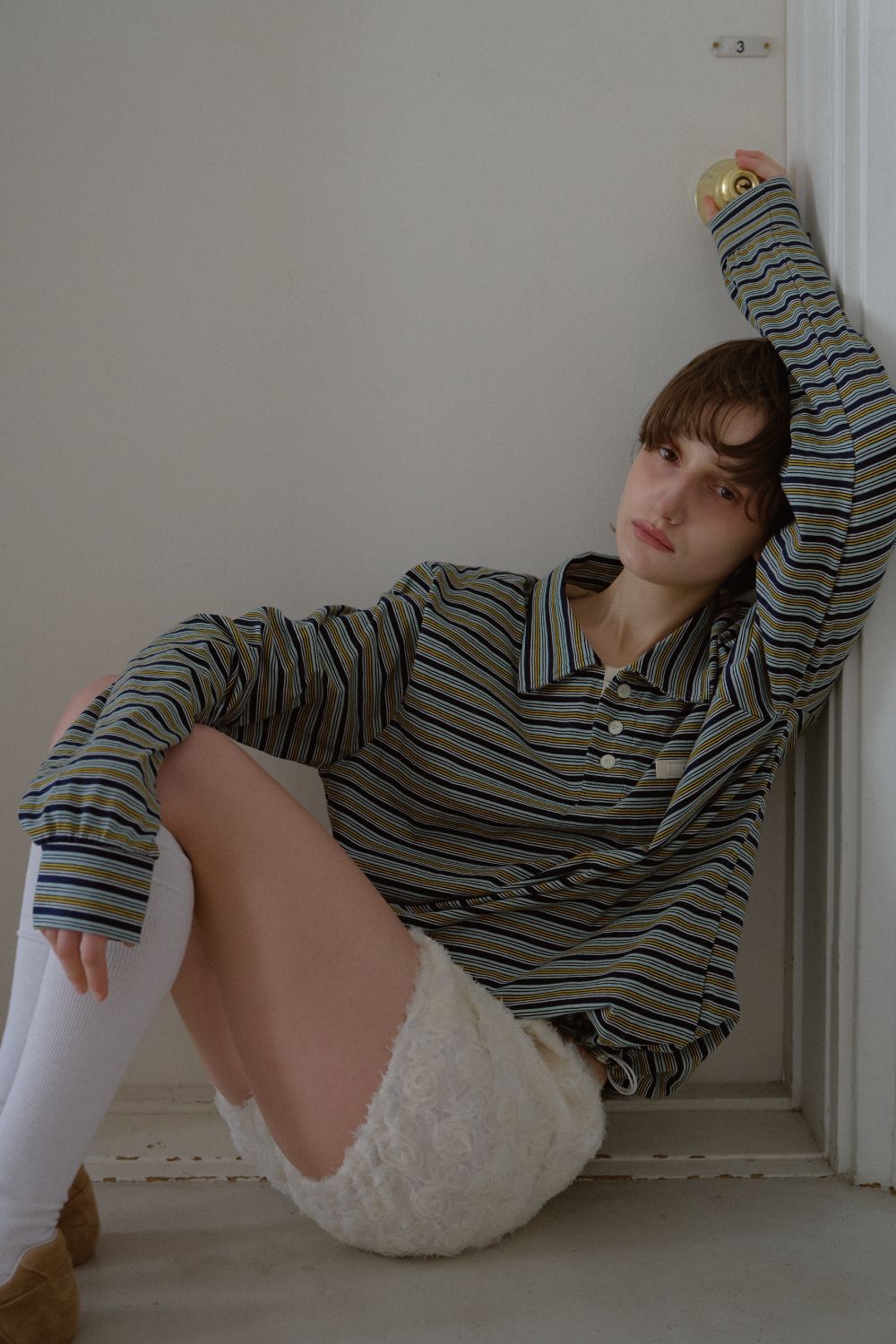 USG_BM_IEU様リクエスト商品 leterie STRIPE STRING COLLAR (3) MUSINSA公式 | LETERIE STRIPE STRING COLLAR HALF T-SHIRT_BLUE