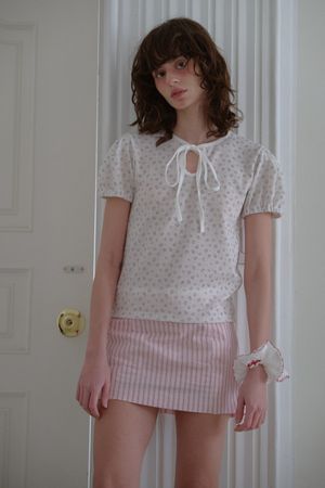 VINTAGE FLOWER RIBBON T-SHIRT_WHITE