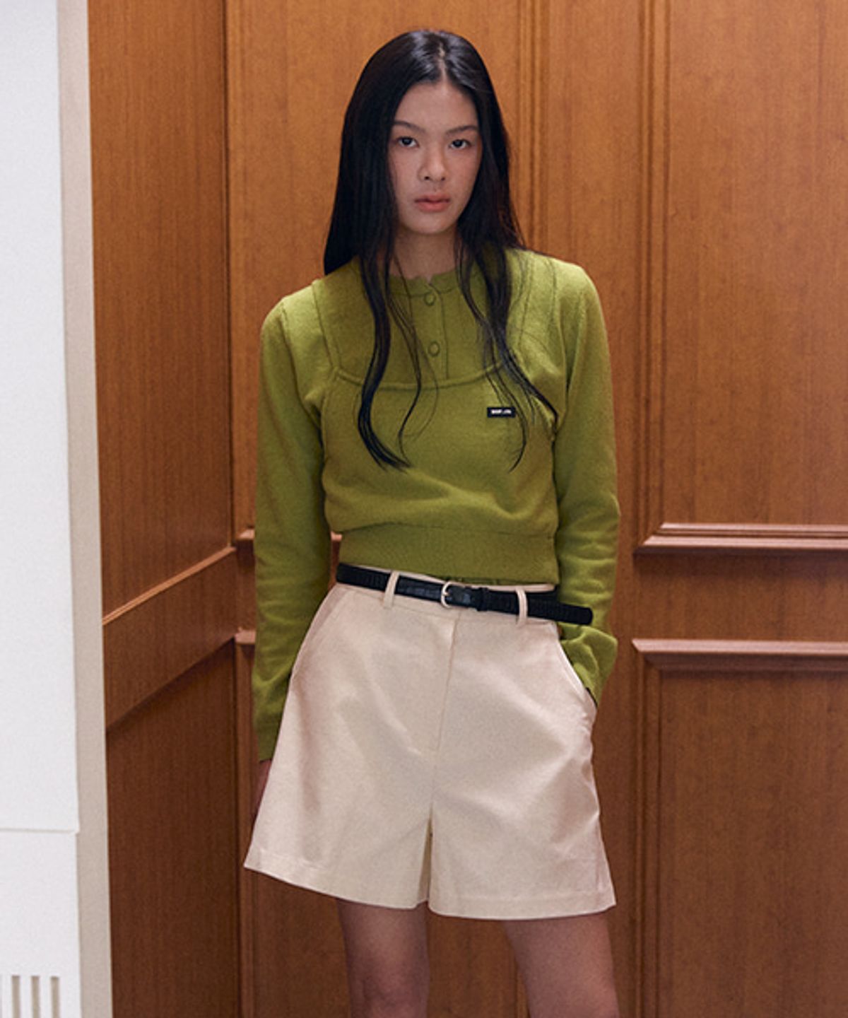 샵아라(SHOP,ARA) Atto Corduroy belt set short pants_Cream