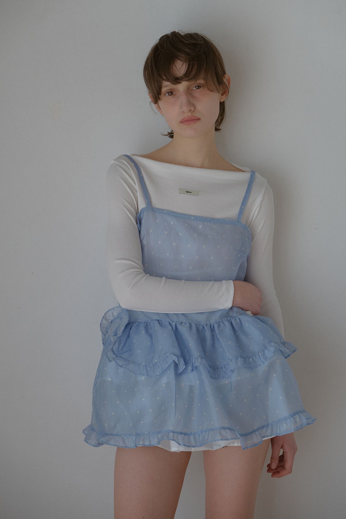 레터리(LETERIE) CANCAN LAYERED ONEPIECE_DOT BLUE