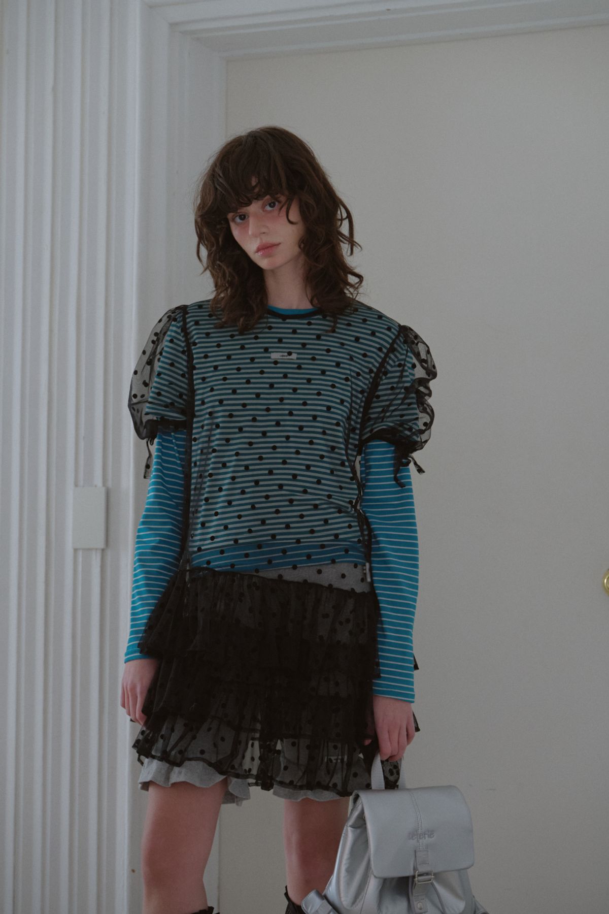 레터리(LETERIE) DOT HALF SLEEVE DRESS_BLACK