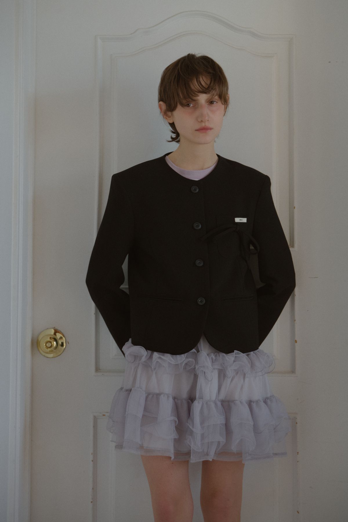 레터리(LETERIE) FLUFFY CANCAN LACE SKIRT_GREY