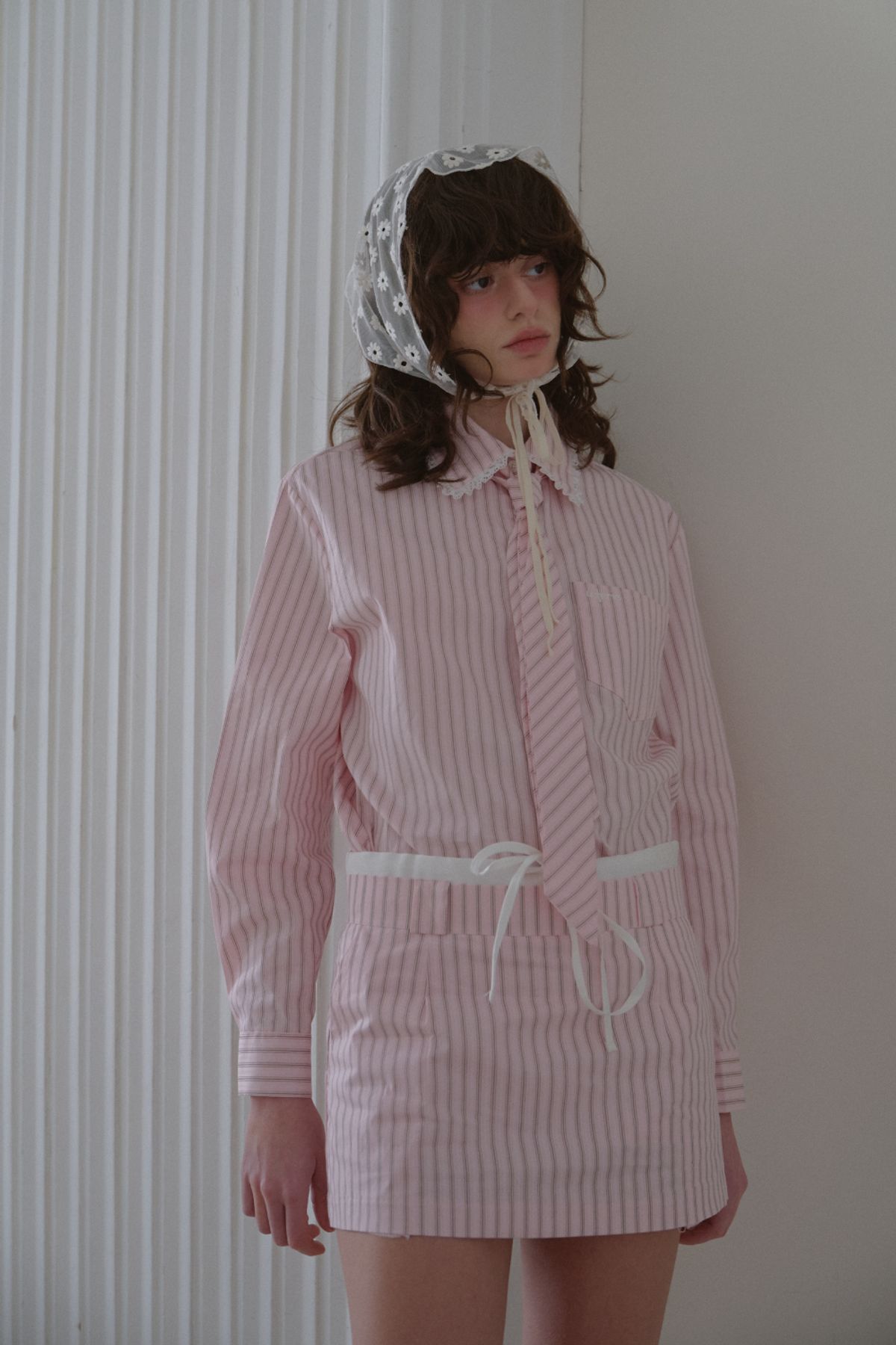 레터리(LETERIE) STRIPE MINI SKIRT_PINK