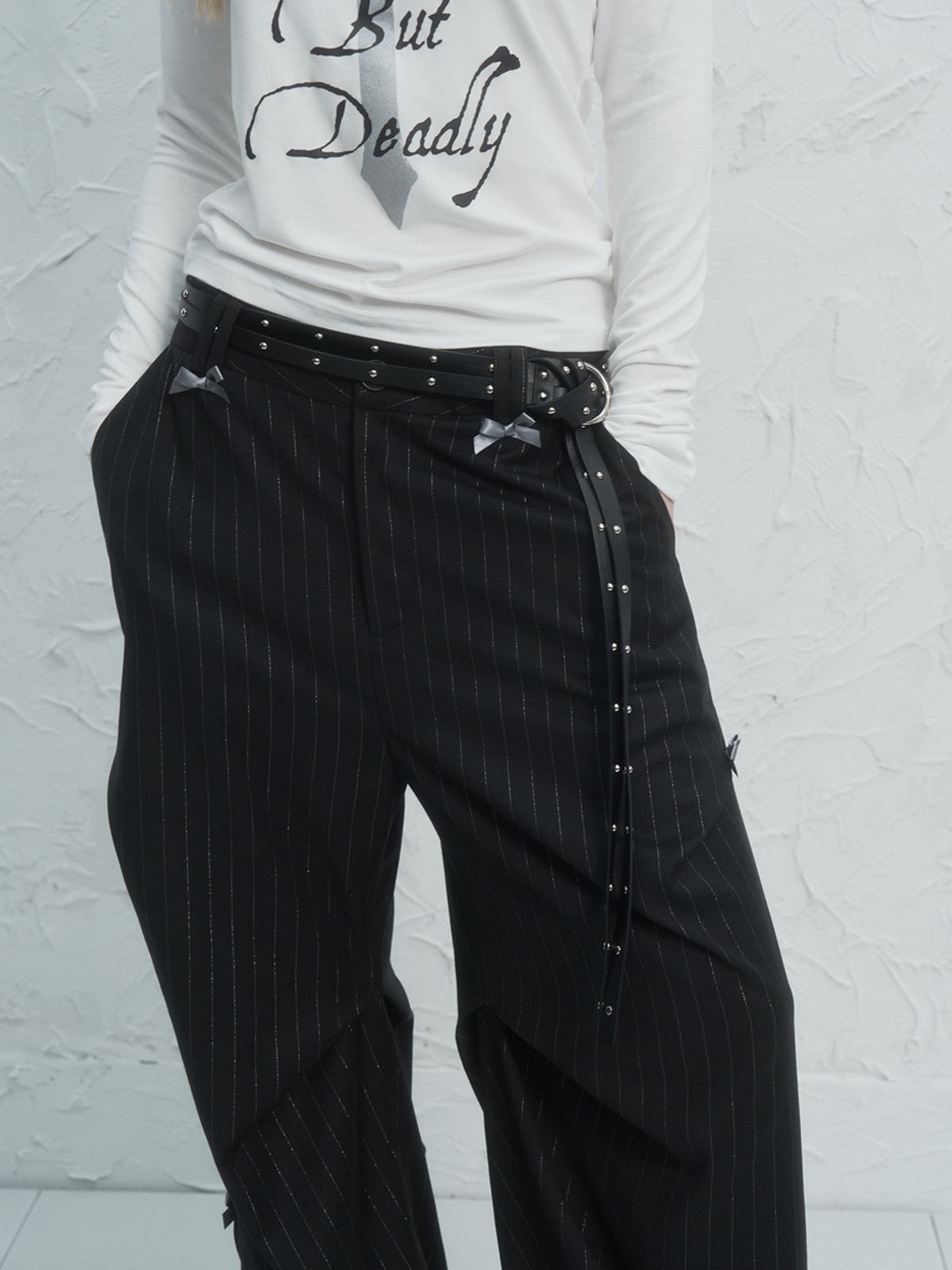 셋업이엑스이(SETUP-EXE) O-RING DOUBLE STRAP BELT BLACK