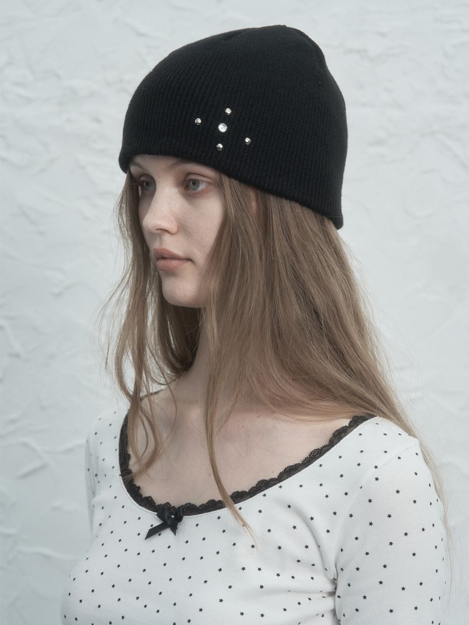 MUSINSA | SETUPEXE STUDDED BEANIE MOCHA