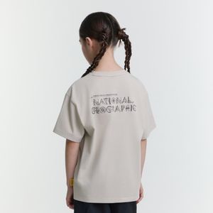 K252UTS990 변형로고 백그래픽 반팔 BEIGE