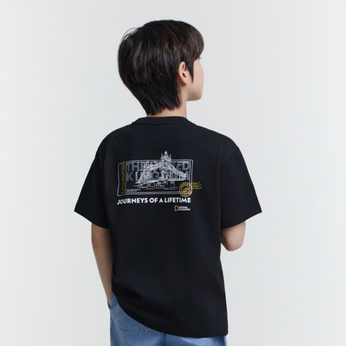 내셔널지오그래픽 키즈(NATIONAL GEOGRAPHIC KIDS) K252UTS930 여행 그래픽 반팔-1 CARBONBLACK