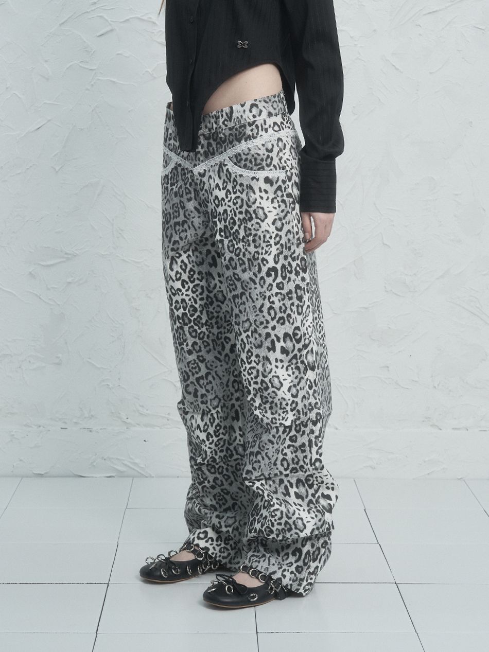 パンツ [SET UP EXE] LEOPARD LACE PANTS LEOPARD LACE PANTS BEIGE - SETUP EXE | 60% - Asian Fashion