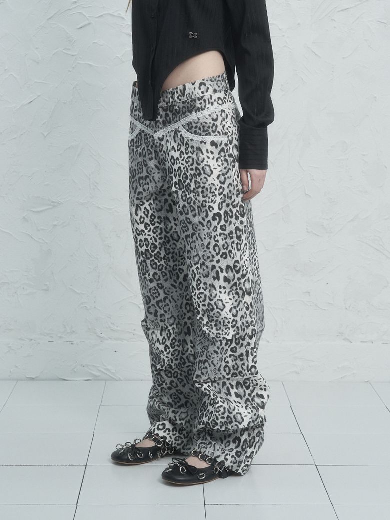 LEOPARD LACE PANTS / WHITE
