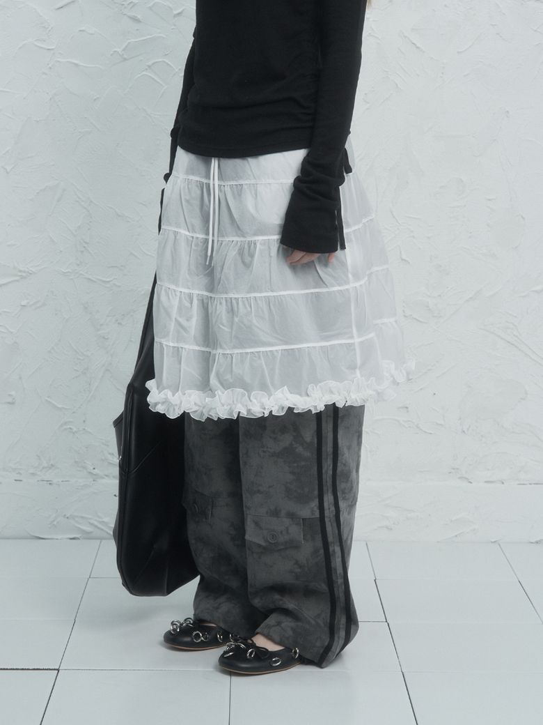 FRILL CANCAN SKIRT / WHITE