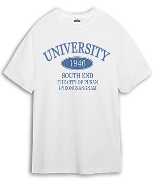 오버핏 쿨코튼 1946 유니버시티 반팔티셔츠 화이트