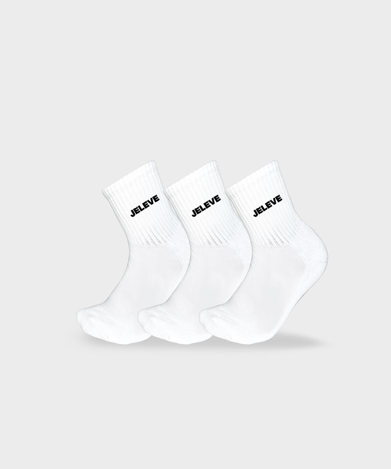 메인로고 미드 삭스 3팩 [화이트/블랙]