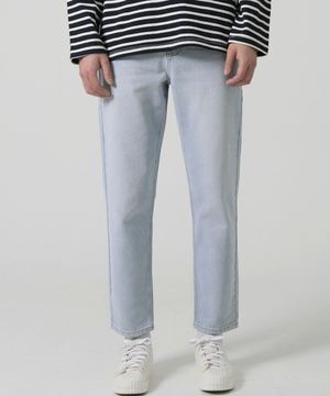 라이트 블루 배기핏 일자 청바지