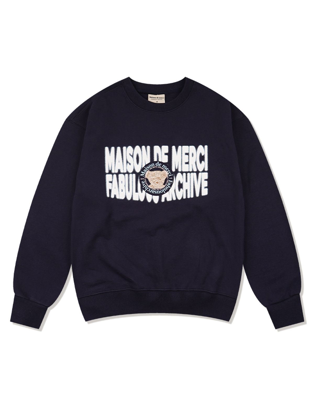 라 메종 스튜디오(LA MAISON STUDIO) UNISEX 베어프렌즈 빅로고 레귤러핏 맨투맨 네이비(FCF1TS325M)