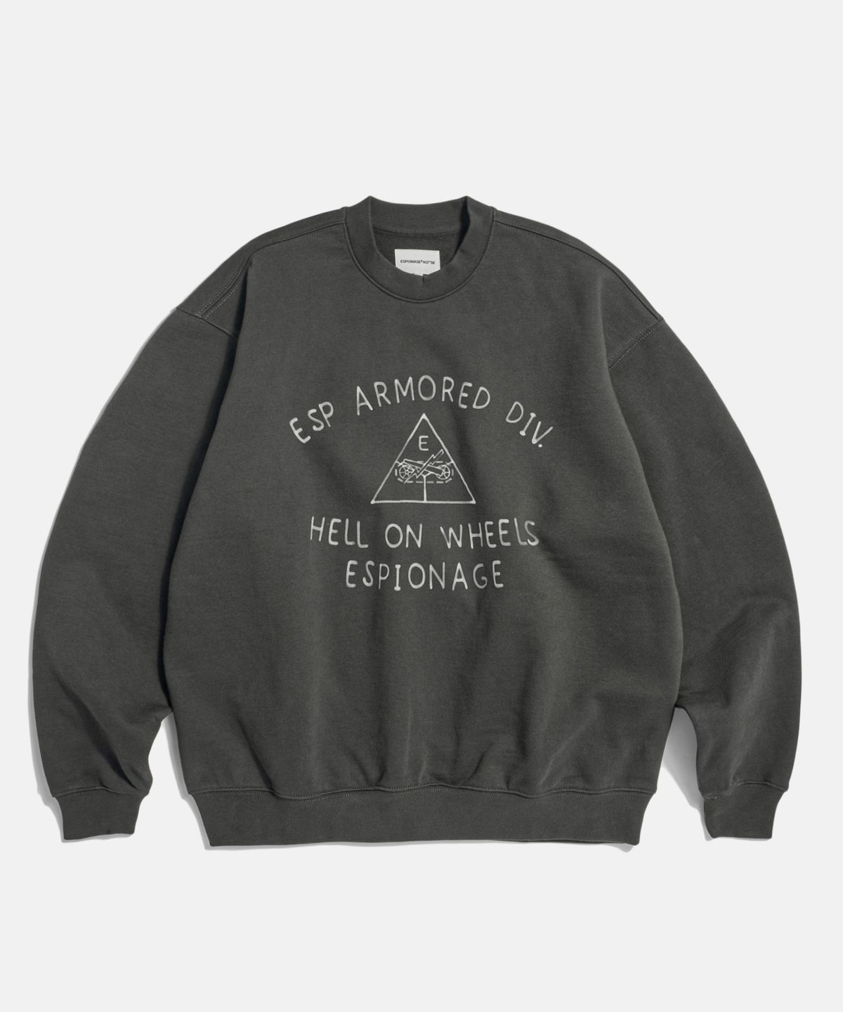 에스피오나지(ESPIONAGE) Doodle Armored Div Heavyweight Sweatshirt Vintage Black