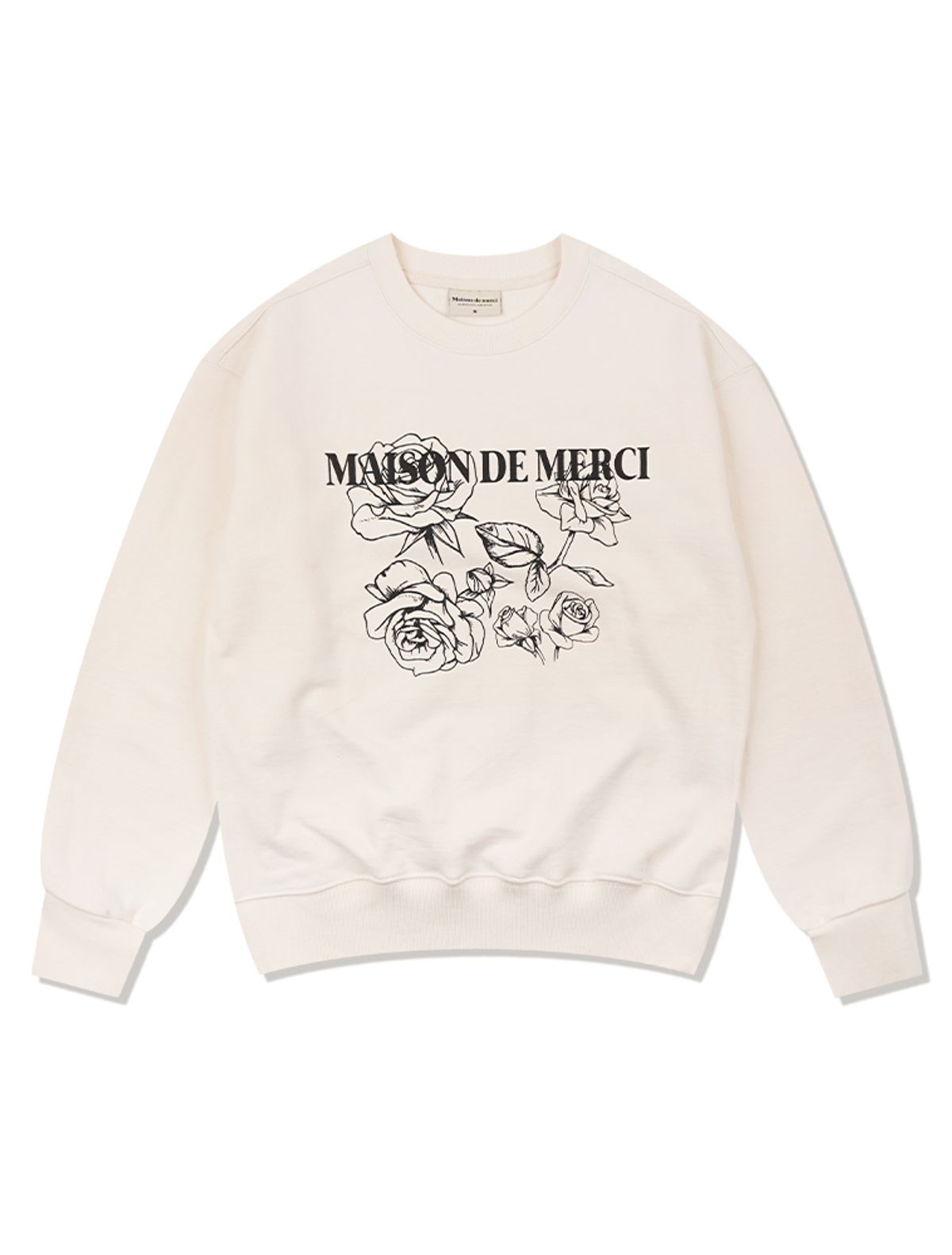 라 메종 스튜디오(LA MAISON STUDIO) UNISEX 로즈 엠보 블러 레귤러핏 맨투맨 크림(FCF1TS328M)