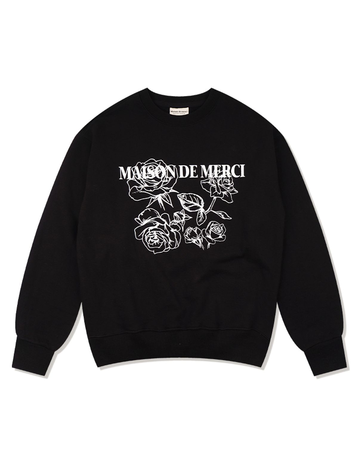 라 메종 스튜디오(LA MAISON STUDIO) UNISEX 로즈 엠보 블러 레귤러핏 맨투맨 블랙(FCF1TS328M)