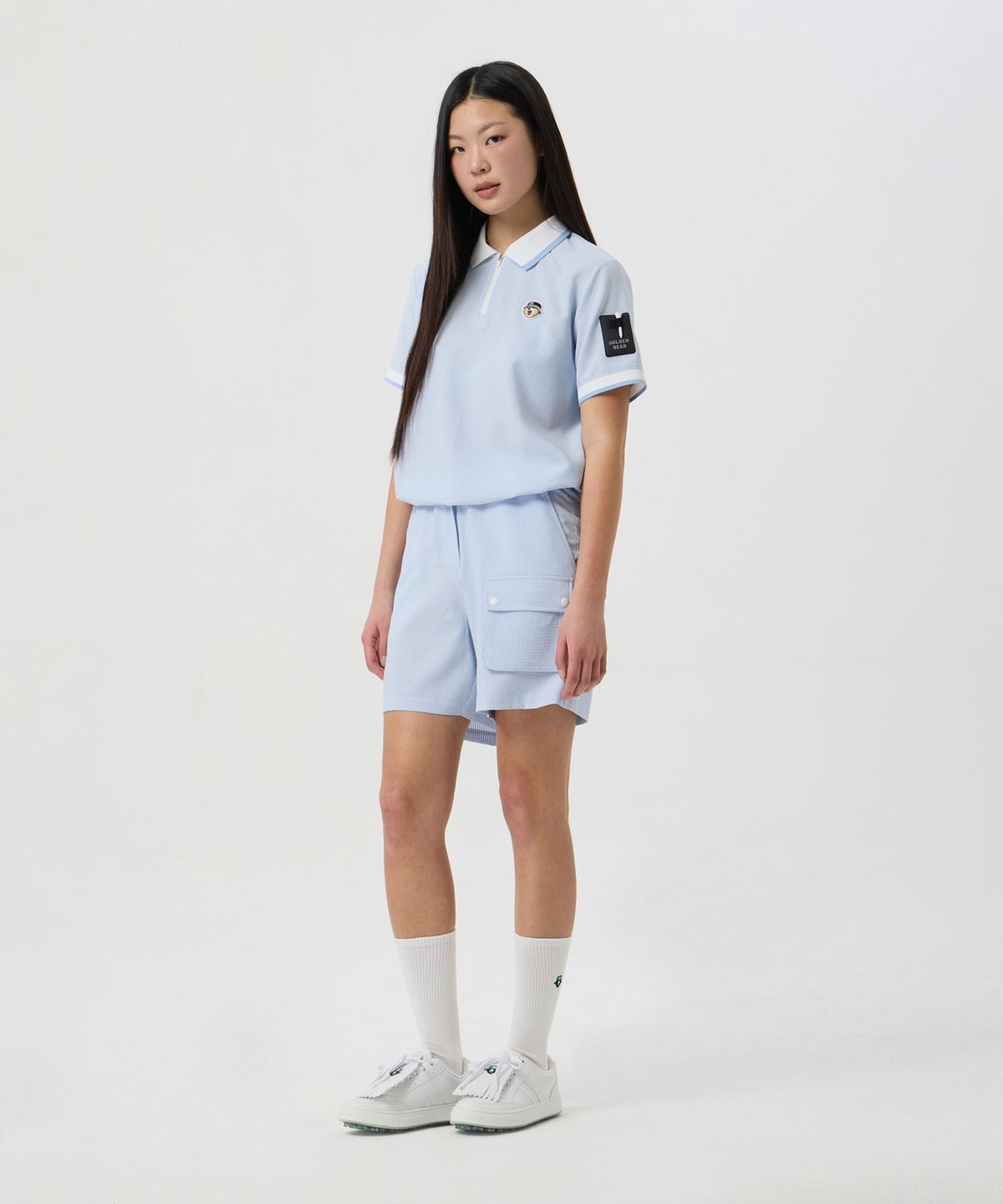 골든베어(GOLDEN BEAR) (WOMEN) Seersucker Shorts_G5PAM25311BUX