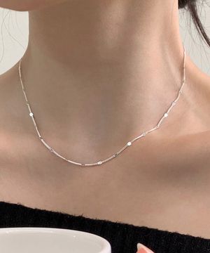 925실버 레이어드 은 체인목걸이 엠/ M