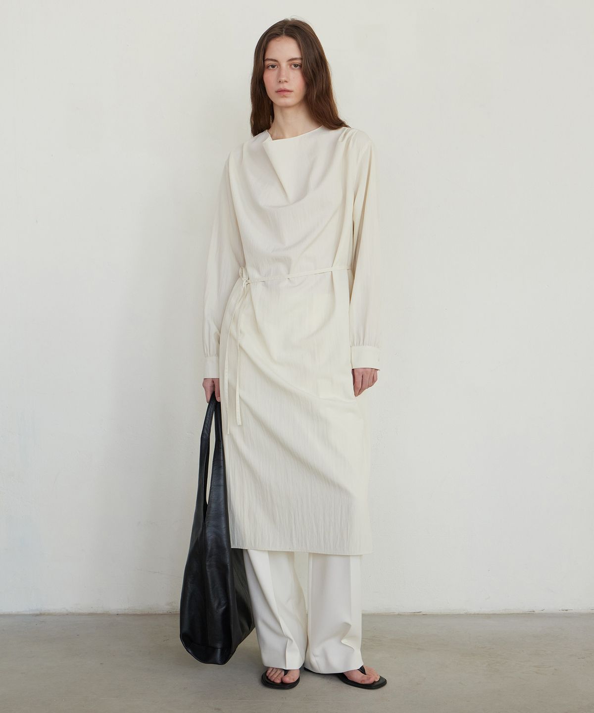 노티아(NOTIA) DRAPE STRAP LONG ONE-PIECE - LIGHT BEIGE