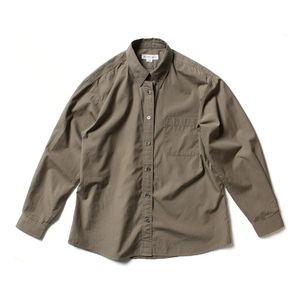 피마 스냅다운 셔츠 - 더스트올리브