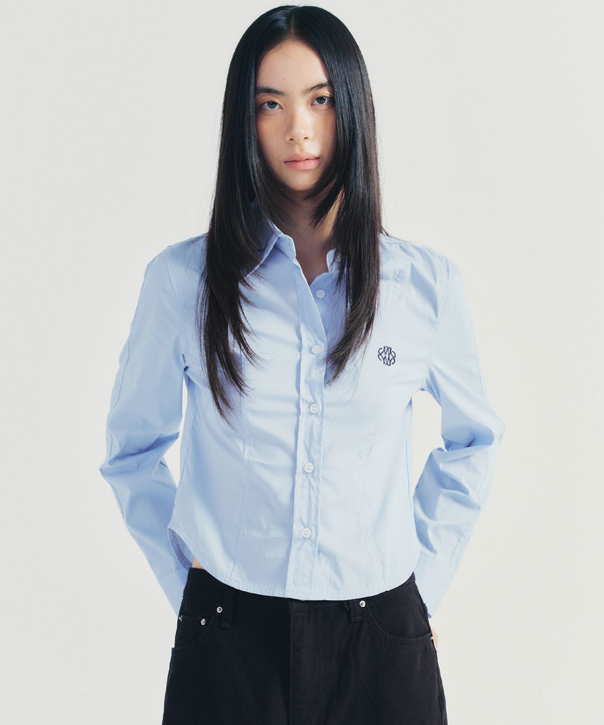 닉앤니콜(NICK&NICOLE) MINIMAL PINTUCK WRINKLE FREE SHIRT_SKY BLUE