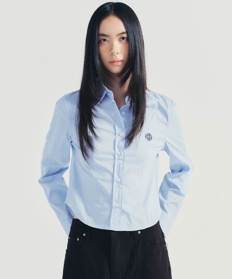 [서예지 PICK] MINIMAL PINTUCK WRINKLE FREE SHIRT_SKY BLUE