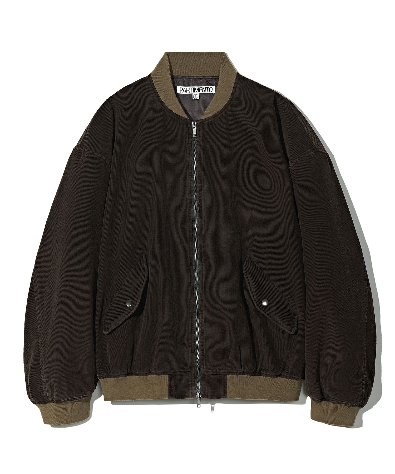 MUSINSA | PARTIMENTO Washed Corduroy Blue Jacket Dark Brown