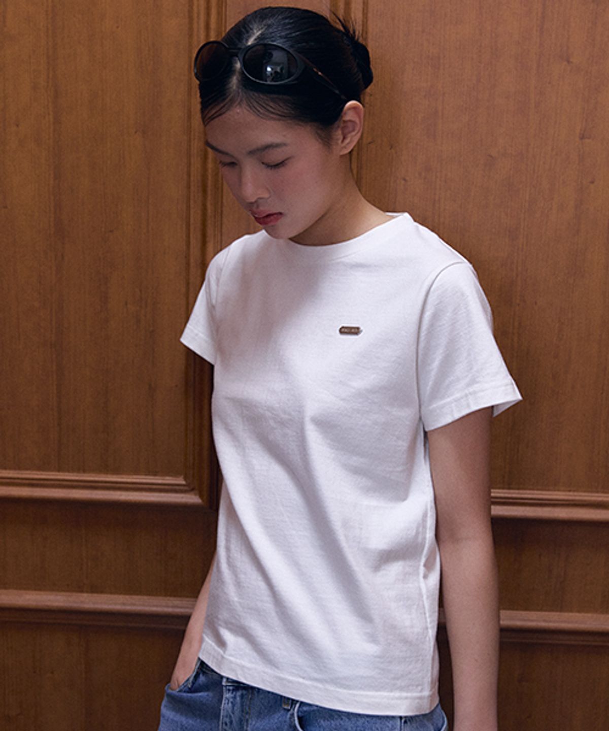 샵아라(SHOP,ARA) Shop ara basic logo T-shirt_White