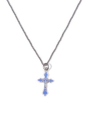 Mini Rosario Necklace (Baby Blue)