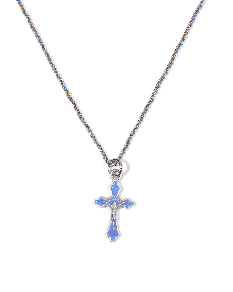 Mini Rosario Necklace (Baby Blue)