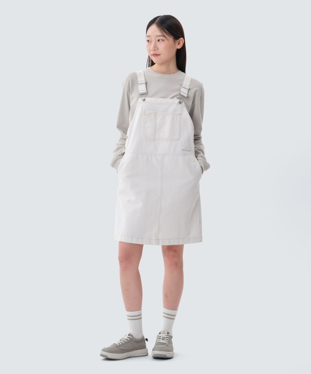 스노우피크 어패럴(SNOWPEAK APPAREL) 데님 오버롤 원피스 (S25ZWFOP77) Ivory