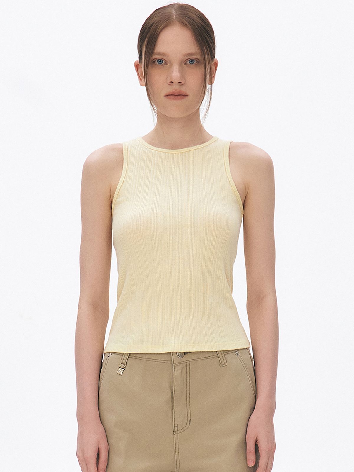 쿠메(KUMÉ) Basic Tank Top, Light Yellow