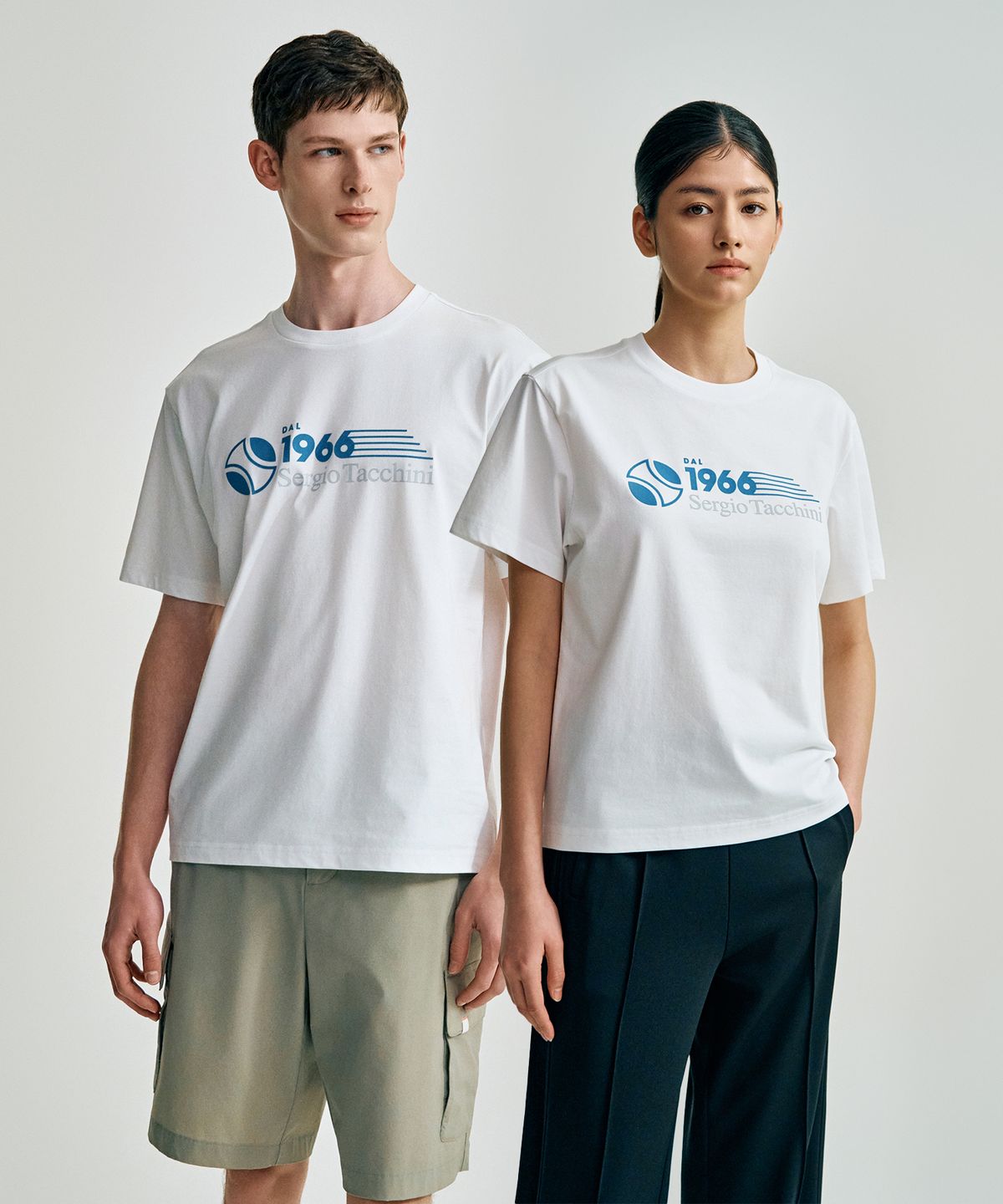 세르지오 타키니(SERGIO TACCHINI) U 쿨매치 아트웍 반팔 티셔츠 (White)