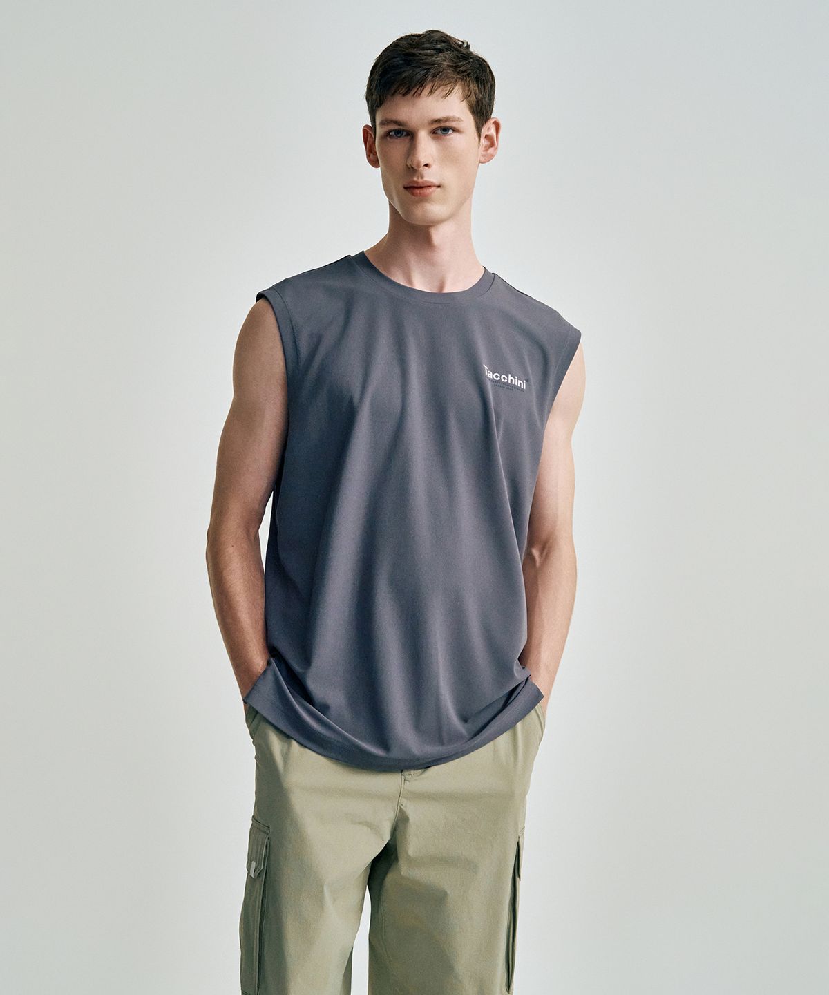 세르지오 타키니(SERGIO TACCHINI) M 레이프레쉬 피케 슬리브리스 (D.Grey)