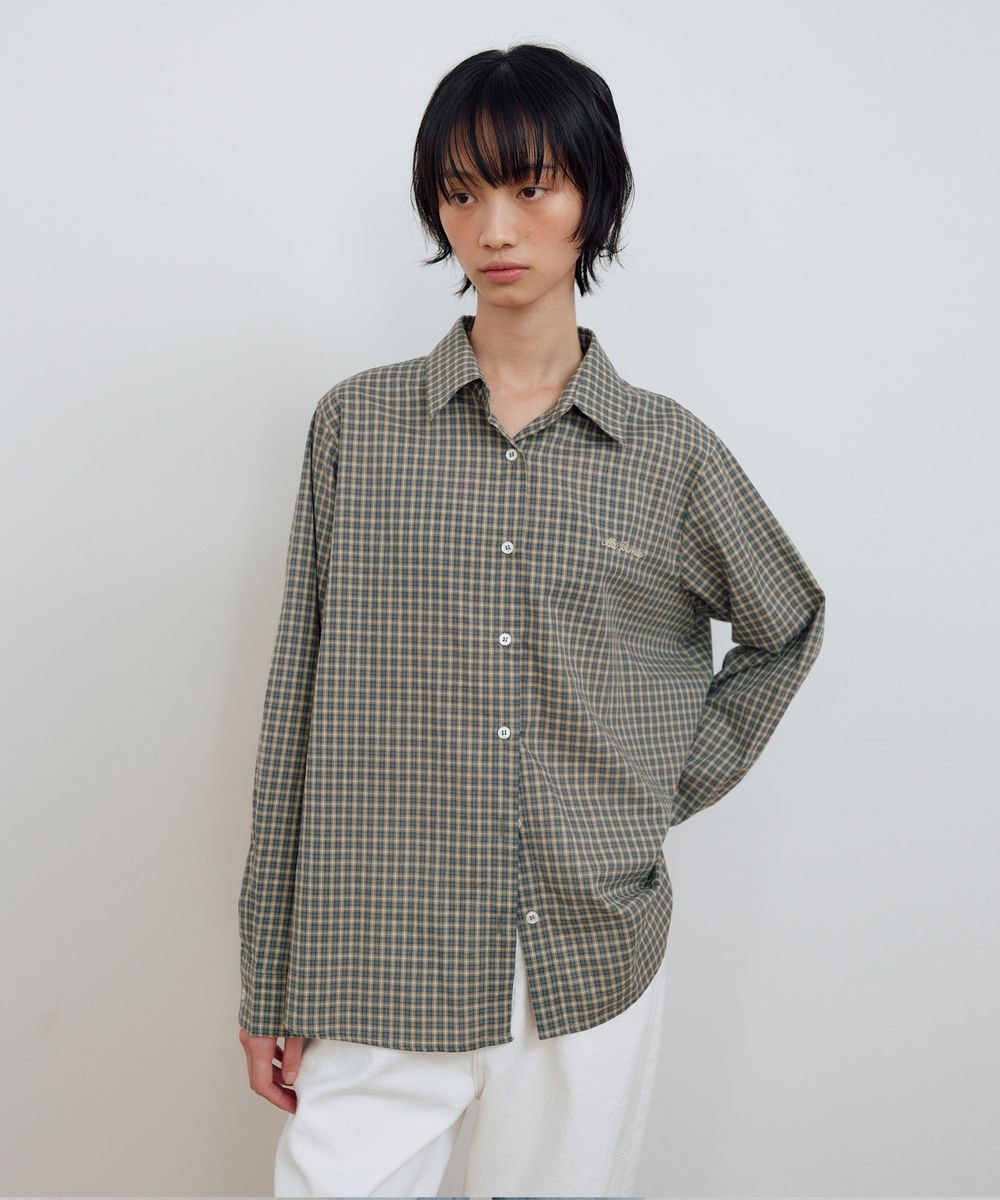 BASIC CHECK SHIRT_KHAKI