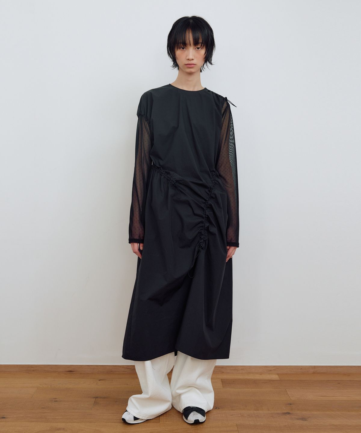 마조네(MA JOURNEE) NYLON STRING DRESS_BLACK