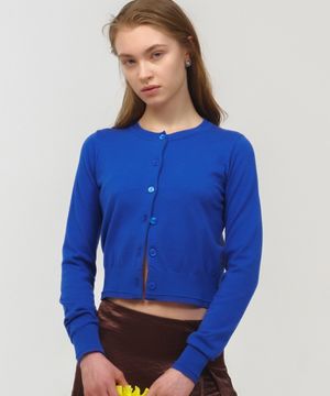 Soft Round Cardigan / Blue