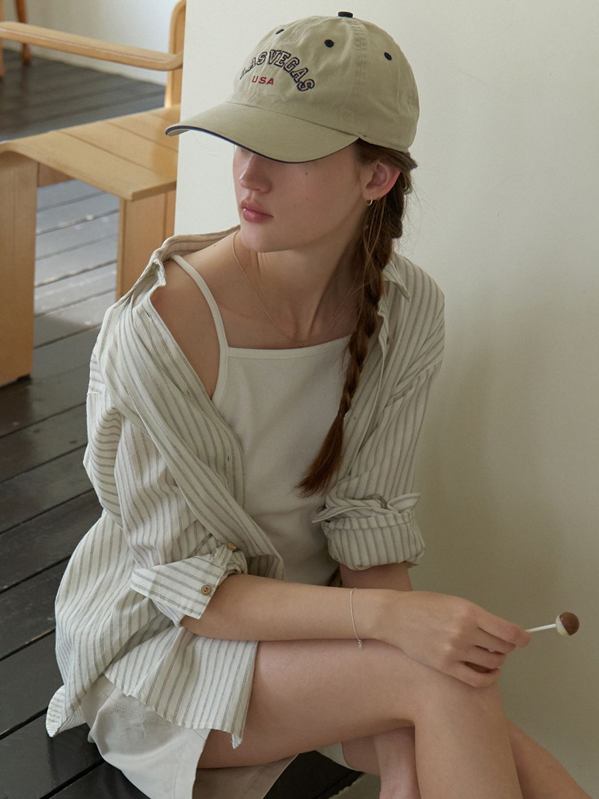 더미튼(THEMITTEN) [2nd] Clay overfit shirt (black stripe)