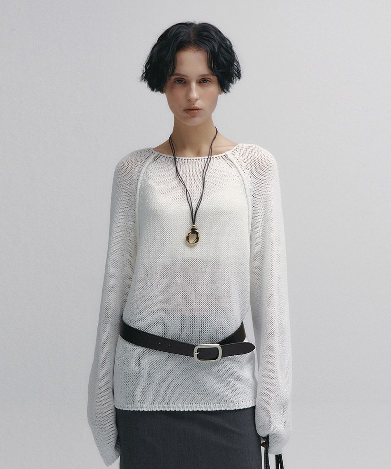 Drop Raglan Over-Fit Knit (Ivory)