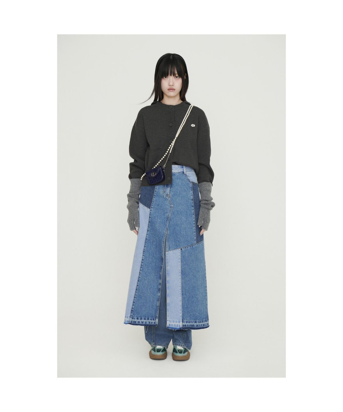 럭키슈에뜨(LUCKY CHOUETTE) Detachable Hooded Round Neck Knit Cardigan (dark grey)_LFWCS25220GYD